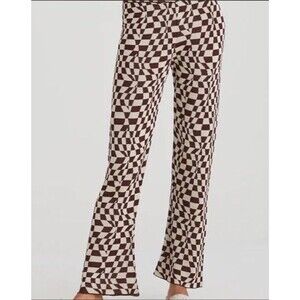 PALOMA WOOL Orinocco Knitted Psychedelic Distorted Checkered Print Pants Medium